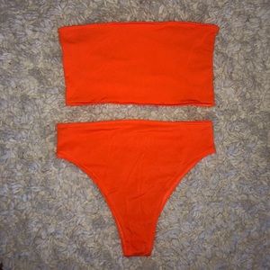 Orange Bathing Suit Set